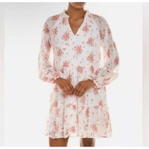 Vince Camuto Pink and White Long Sleeve Sundress